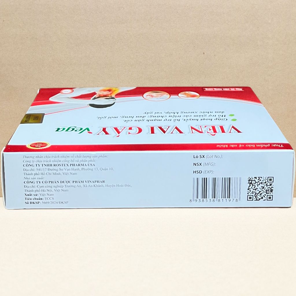 Viên Vai Gáy Vega Vỉ 30 Viên - Rostex - Vinaphar - Vitamin Chữa Lành
