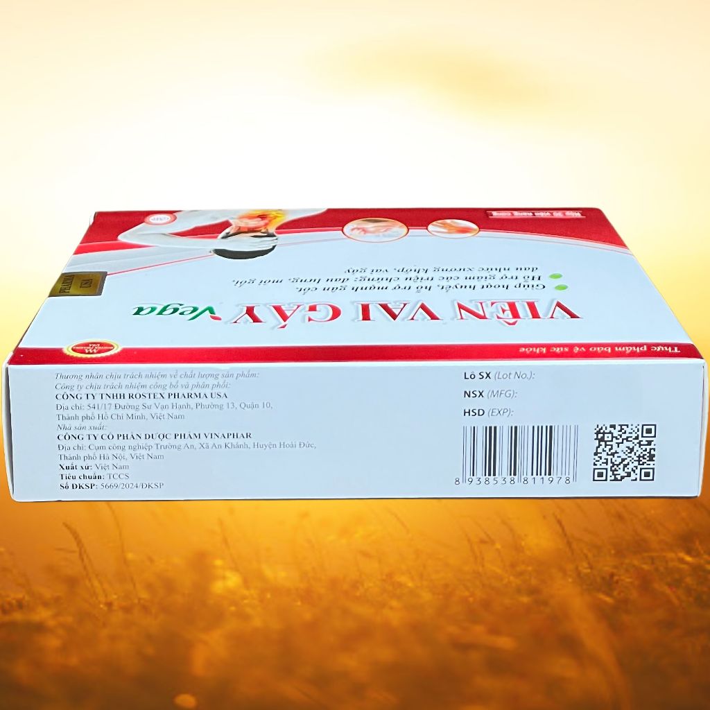 Combo 5 Hộp Viên Vai Gáy Vega Vỉ 30 Viên - Rostex - Vinaphar - Vitamin Thanh Lọc