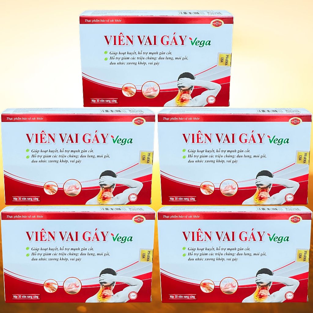 Combo 5 Hộp Viên Vai Gáy Vega Vỉ 30 Viên - Rostex - Vinaphar - Vitamin Thanh Lọc