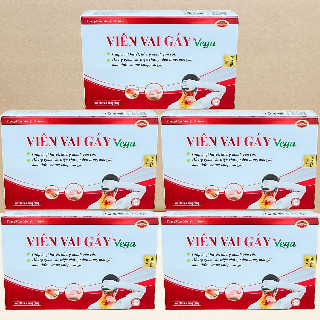 Combo 5 Hộp Viên Vai Gáy Vega Vỉ 30 Viên - Rostex - Vinaphar - Vitamin Chữa Lành