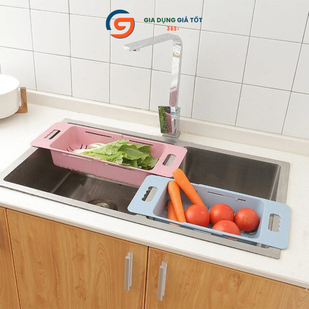 Khay gác chậu rửa bát kéo giãn, khay thoát nước để bát đĩa, rau củ  quả Song Long
