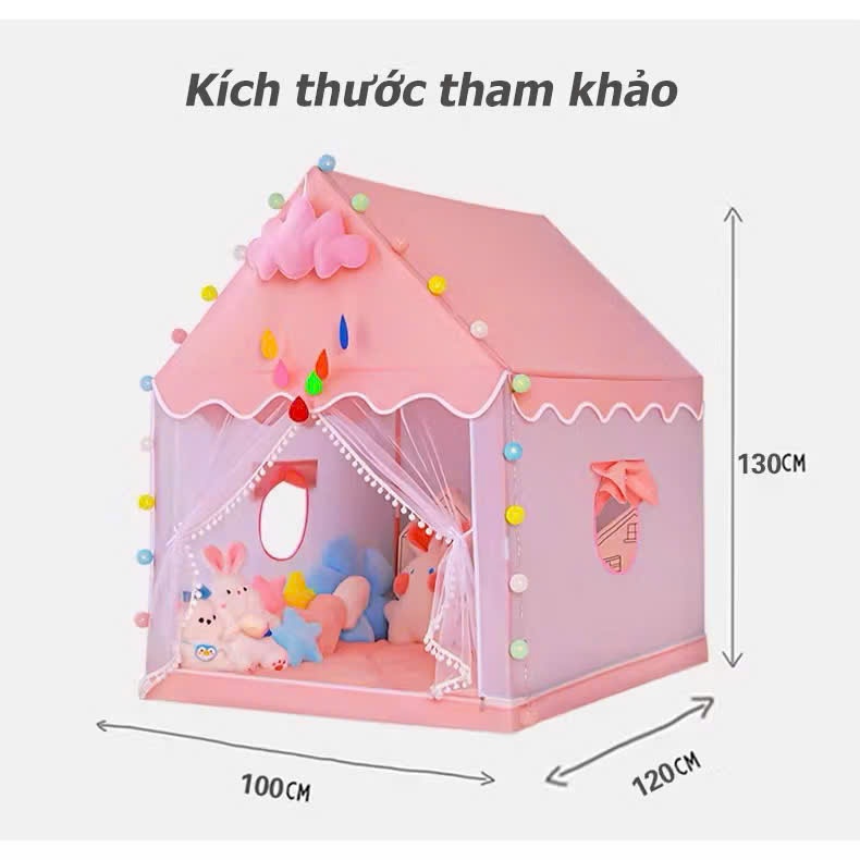 Lều chơi cho bé hình ngôi nhà cỡ đại khung nhựa lắp ráp dễ dàng tạo không gian riêng cho bé