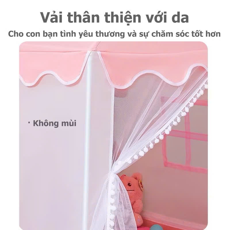 Lều công chúa hoàng tử cỡ đại hình ngôi nhà khung nhựa tạo không gian riêng cho bé vui chơi