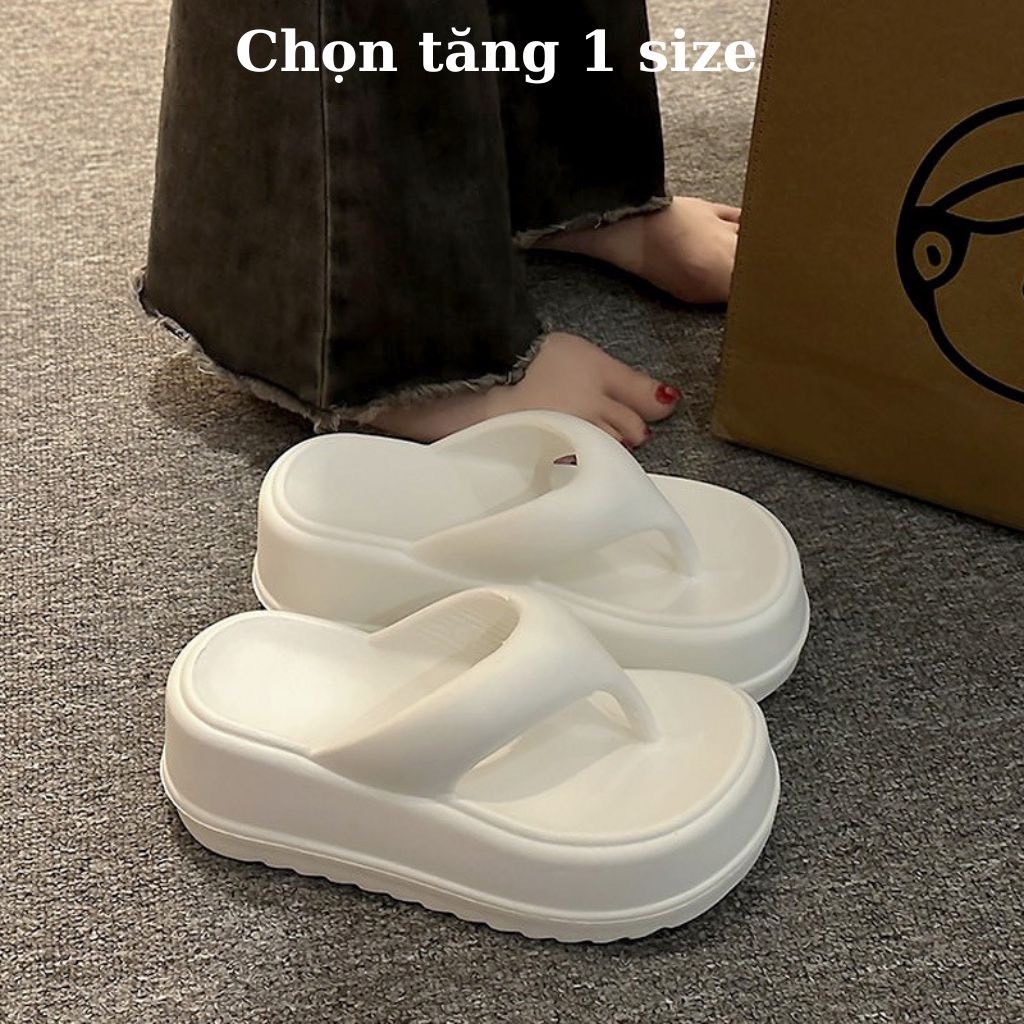 Dép Kẹp Nữ Đế Siêu Cao 5cm Siêu Dễ Thương Dày Dặn Đúc Nguyên Khối Chất Liệu Nhựa Eva Dáng Thời Trang