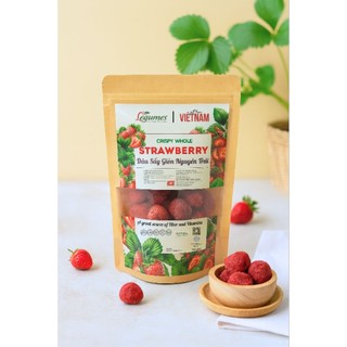 Dâu Tây Sấy Giòn Nguyên Trái Thượng Hạng - Snack Lành Mạnh, 100% Tự Nhiên, Không Đường Thêm 100g