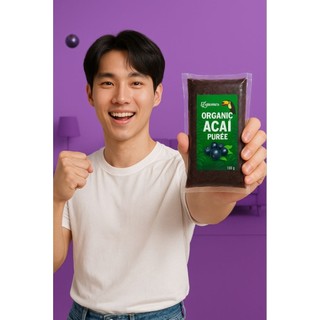 Frozen Acai Puree Hữu Cơ Légumes- Trái Acai Đông Lạnh Nguyên Chất, Không Đường, Làm Smoothie Bowl