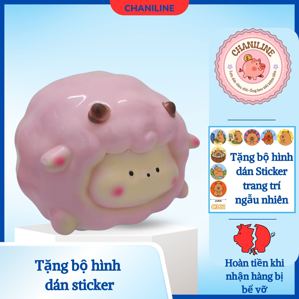 Heo Đất Lợn Đất Heo Cừu mây đáng yêu cute Ống heo tiết kiệm tiền,trang trí,quà tặng