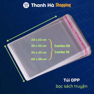 Túi OPP bọc sách truyện phù hợp với mọi loại sách và truyện tranh - Túi bóng kính dán miệng