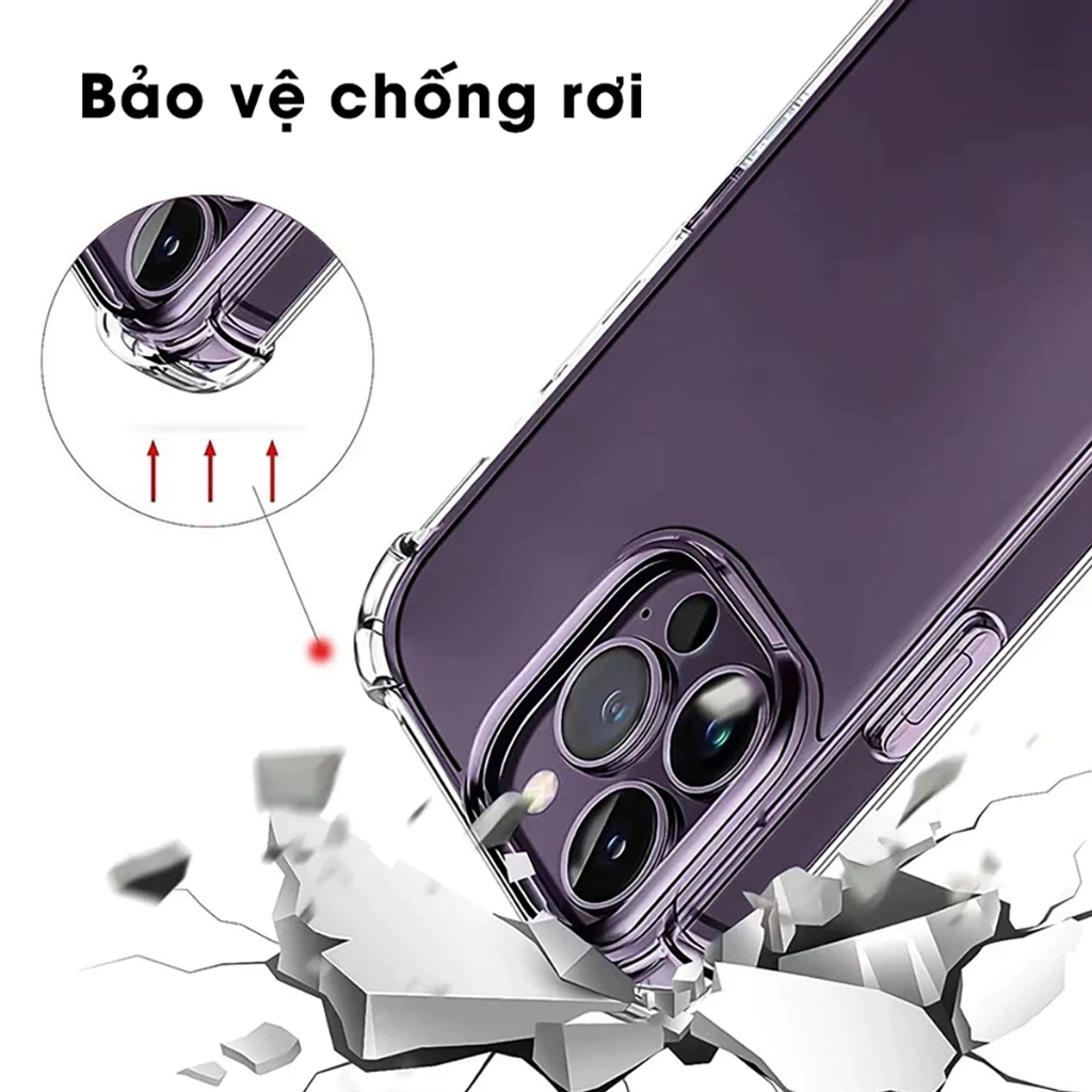 Ốp Trong Suốt Chống Sốc Bảo Vệ Bốn Góc Chống Sốc, Ốp Silicon Trong Suốt Hạn Chế Ố Vàng