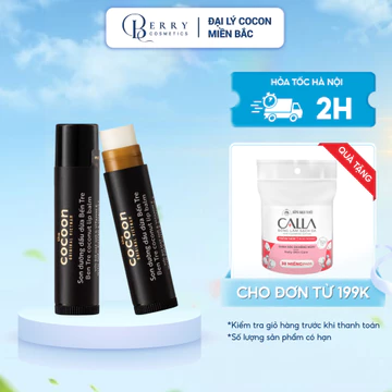 [Tặng cột tóc] Son Dưỡng Dầu Dừa Bến Tre COCOON Dưỡng Môi Mềm Mịn, Giảm Thâm, Chống Nứt Nẻ Hiệu Quả 5g