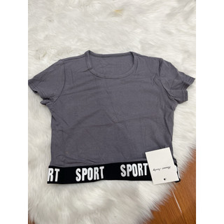 Áo croptop chất thun co giãn hàng new đầy đủ tem mác