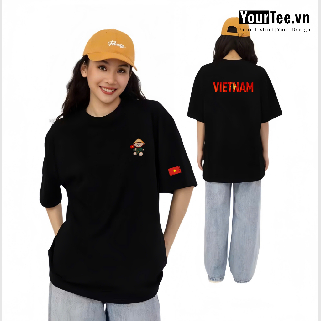 [ÁO THUN YÊU NƯỚC] Áo Thun Unisex In Chữ Việt Nam, Chất Liệu Cotton 100% Thoáng Mát