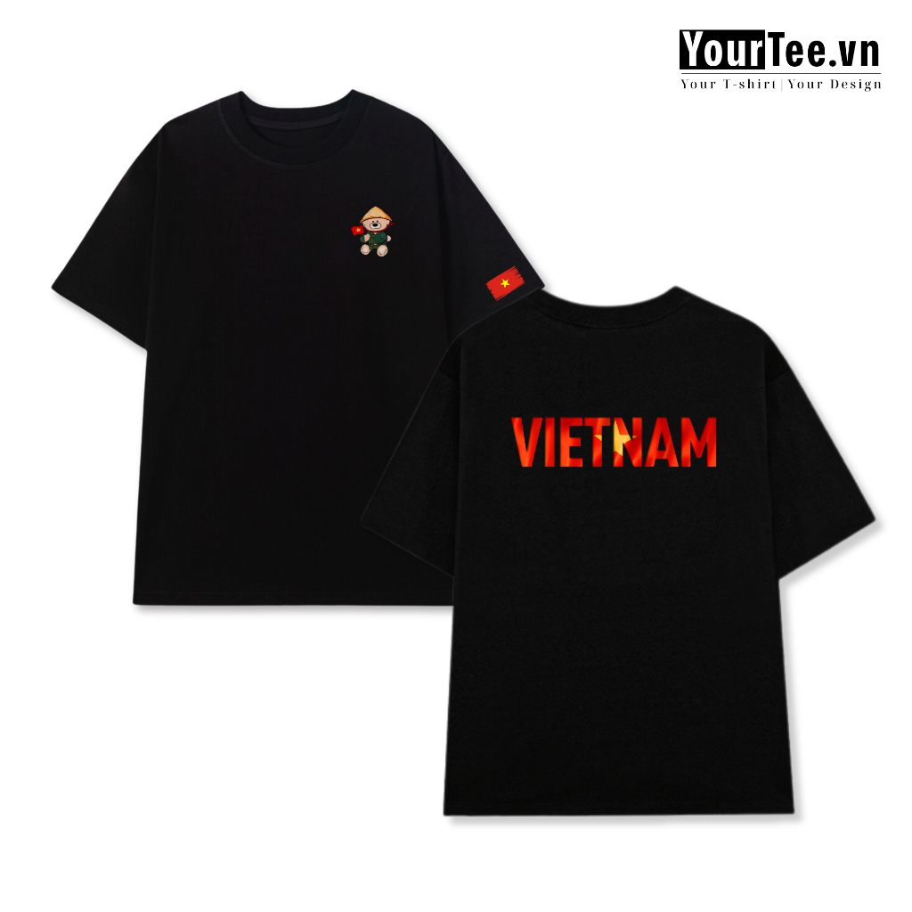 [ÁO THUN YÊU NƯỚC] Áo Thun Unisex In Chữ Việt Nam, Chất Liệu Cotton 100% Thoáng Mát