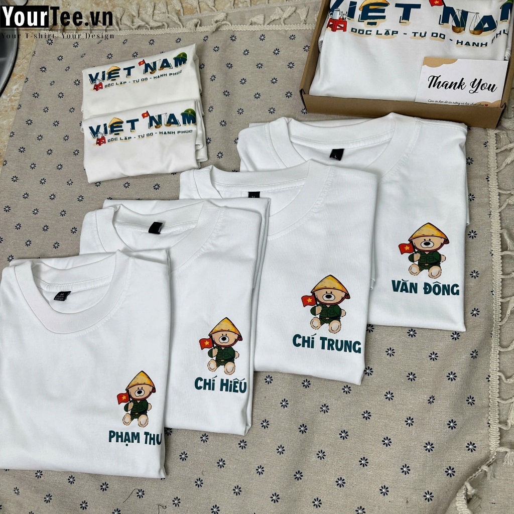 [ÁO THUN YÊU NƯỚC] Áo Thun Unisex In Chữ Việt Nam, Chất Liệu Cotton 100% Thoáng Mát