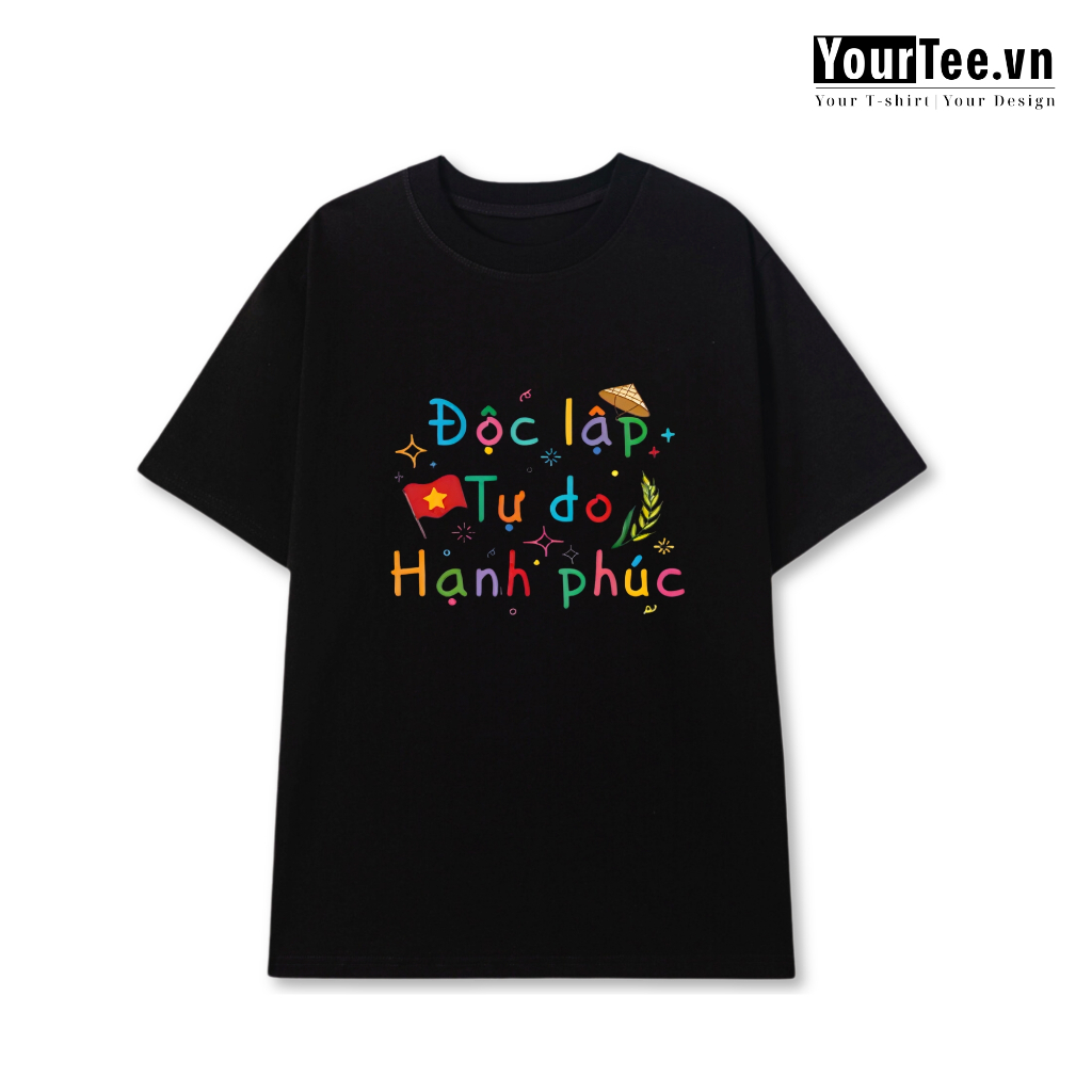 [ÁO THUN ĐỘC LẬP TỰ DO HẠNH PHÚC] Áo Phông Unisex Chất Cotton Đẹp Hình In Sắc Nét + CÓ HỘP QUÀ