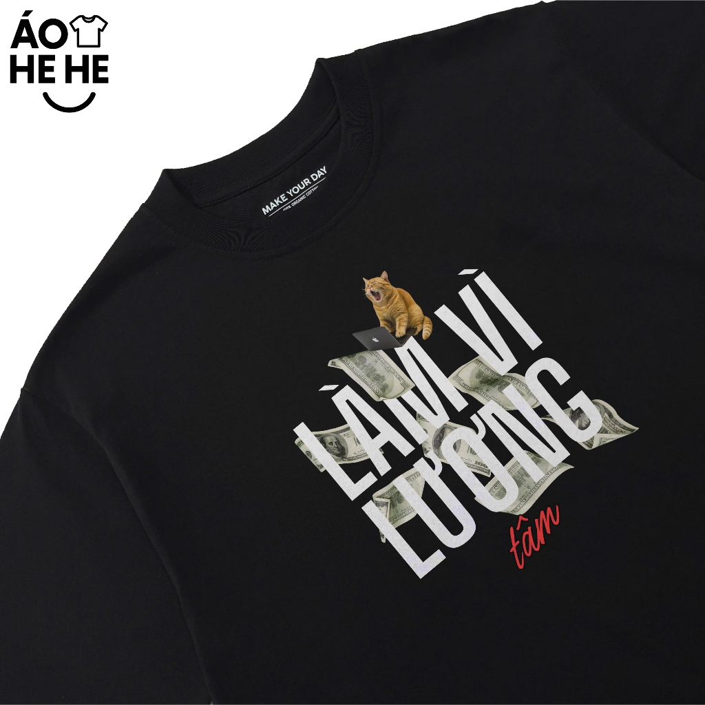 Áo Thun Hài Hước Làm Vì Lương Tâm Câu Nói Text Hài Văn Phòng Công Sở Form Rộng Cotton 250gsm In Theo Yêu Cầu