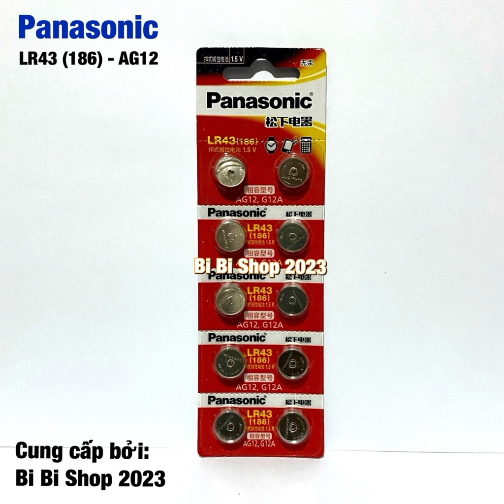 Pin LR43 Panasonic (186 / AG12) Alkaline 1.5V Hàng Nhập Khẩu | Shopee ...