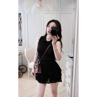 Set Len Polo Phối Váy Tầng LINHHOANG
