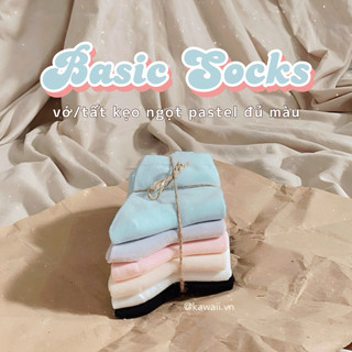 [Có sẵn] BASIC SOCKS độc quyền Kawaii- VỚ TẤT 1000% cotton (ĐÃ BÁN ĐƯỢC HƠN 5K ĐÔI. Ảnh thật tự chụp) bv