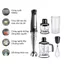 Máy xay cầm tay Braun MQ7045 Sản xuất tại Châu Âu Số 1 thế giới, Công suất 1000w, chống văng độc quyền.