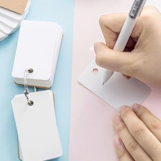 100 tờ Flashcard trắng 4x7cm có khoen – Giấy ghi chú, học từ vựng, làm thẻ ghi nhớ