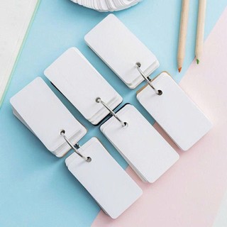 100 tờ Flashcard trắng 4x7cm có khoen – Giấy ghi chú, học từ vựng, làm thẻ ghi nhớ
