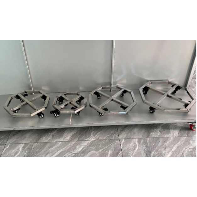Chân đế di chuyển chậu cây có bánh xe siêu chịu tải kệ lót chậu cây, đế bát giác inox  không gỉ chịu tải trọng 120kg