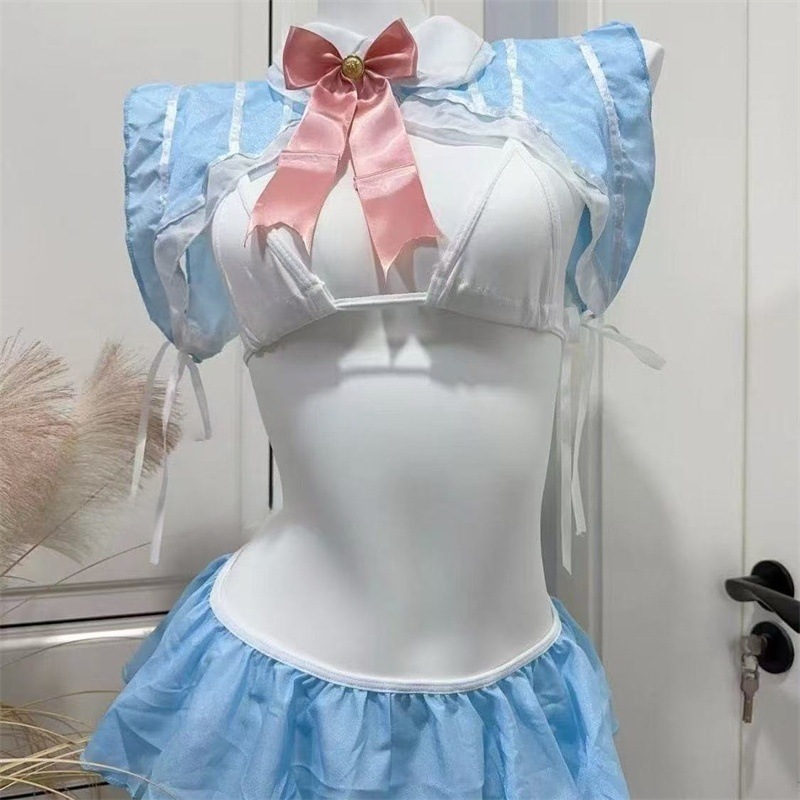 Bộ Đồ Cosplay Tai Thỏ Xanh Quyến Rũ Sexy, Đồng phục Thỏ Dễ Thương, Lọt Khe Gợi Cảm DAMES