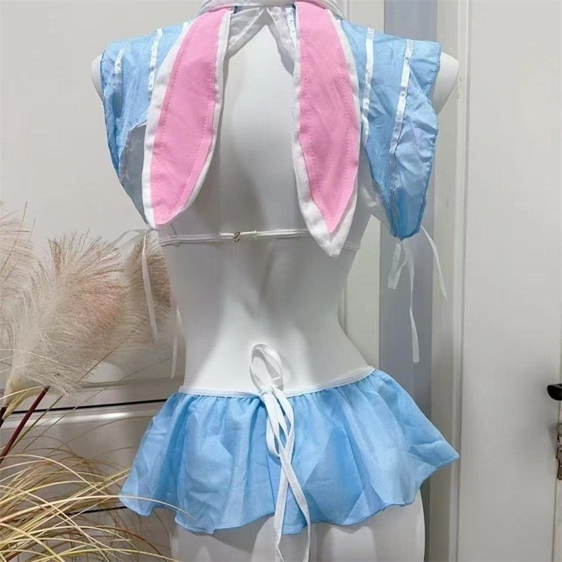Bộ Đồ Cosplay Tai Thỏ Xanh Quyến Rũ Sexy, Đồng phục Thỏ Dễ Thương, Lọt Khe Gợi Cảm DAMES