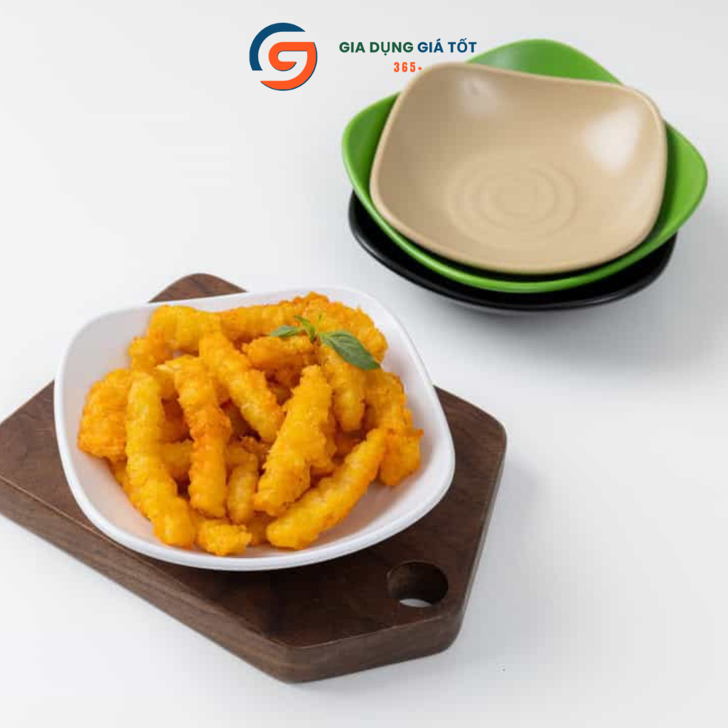 Đĩa vuông sâu Song Long nhựa ABS nhiều màu - đĩa đựng nước chấm, trái cây, đồ ăn nhỏ
