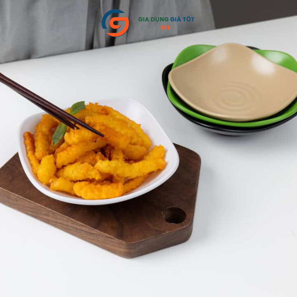 Đĩa vuông sâu Song Long nhựa ABS nhiều màu - đĩa đựng nước chấm, trái cây, đồ ăn nhỏ