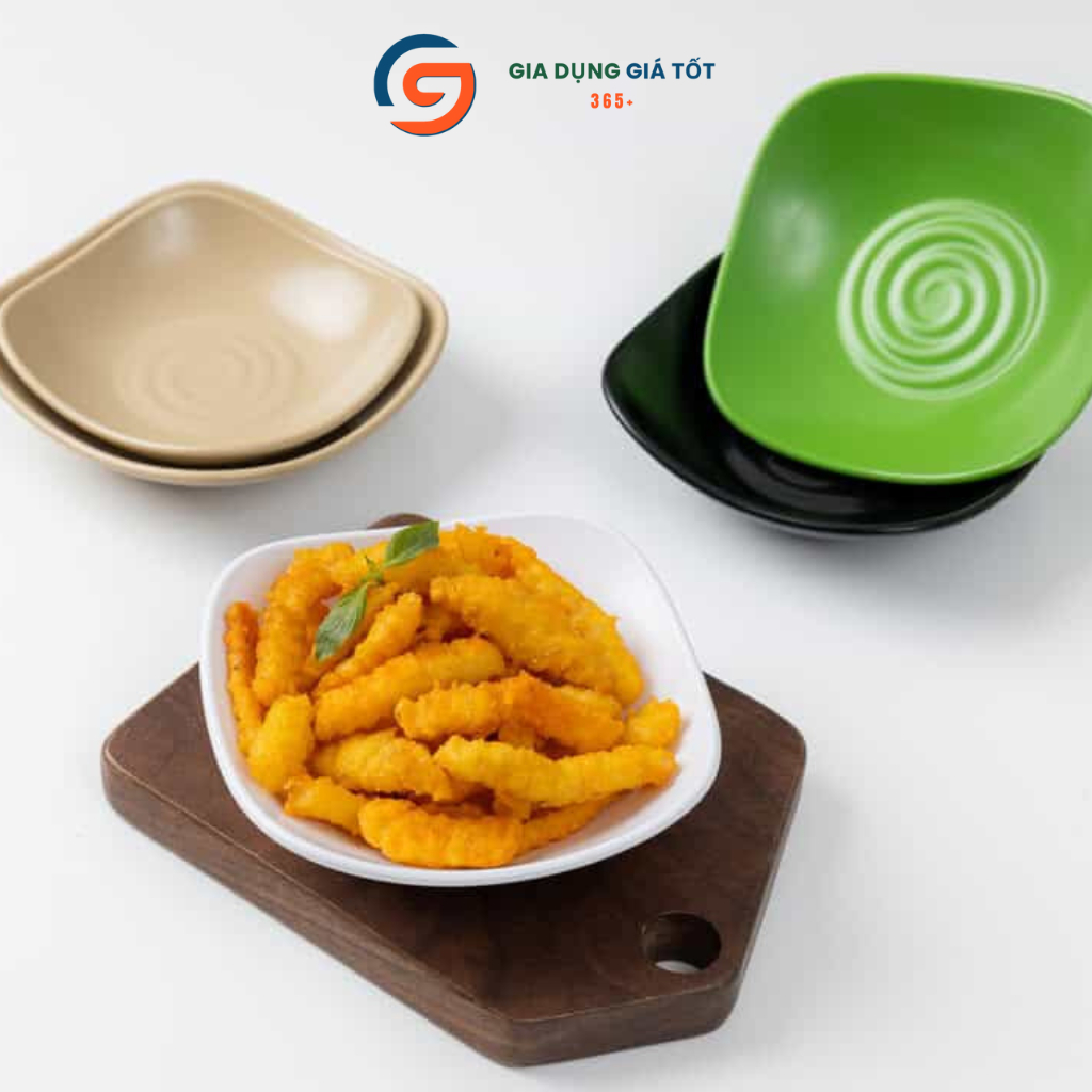 Đĩa vuông sâu Song Long nhựa ABS nhiều màu - đĩa đựng nước chấm, trái cây, đồ ăn nhỏ