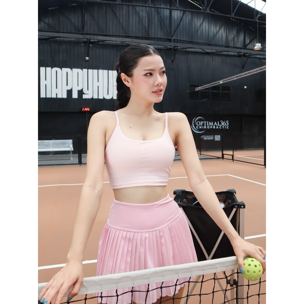 Set váy tennis nữ kèm áo bra croptop thể thao chơi tennis pickleball gym