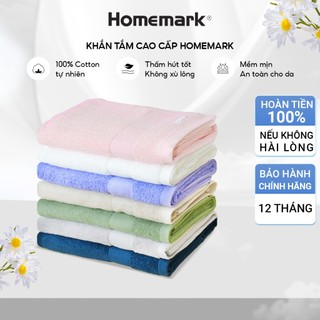 Khăn Tắm 100% Cotton Cao Cấp Homemark - Siêu Mềm Mại, Thấm Hút, Dùng Cho Mặt, Gội Đầu, Gym, Thể Thao