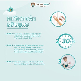 Lõi xịt đa năng Baby Fresh giúp khử khuẩn,khử mùi và phòng bệnh cho bé 300ml - Joona Baby (THÁI)