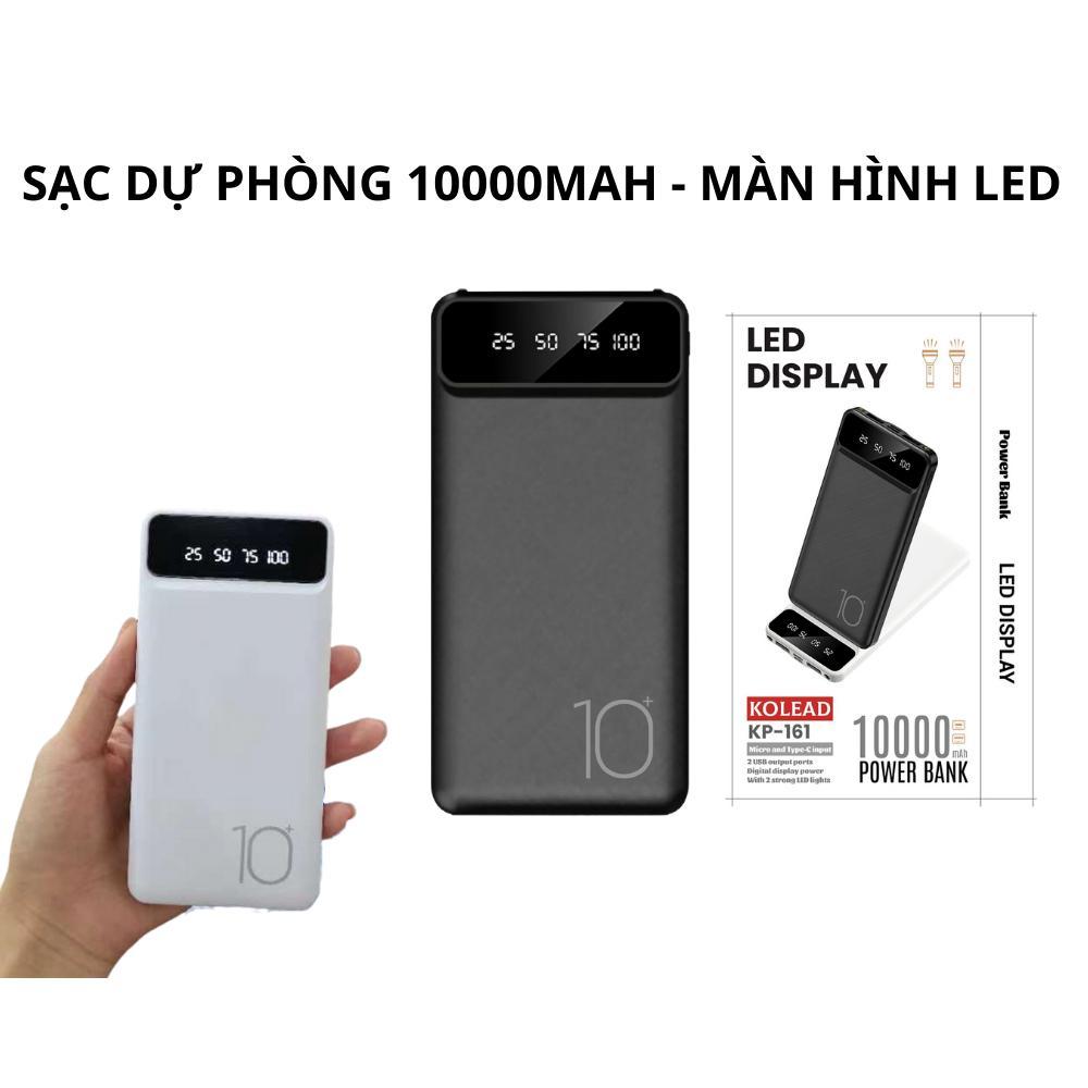 Sạc Dự Phòng KOLEAD KP161 10000mAh – Màn Hình LED Thông Minh, Đèn Pin Siêu Sáng, Nhỏ Gọn Tiện Lợi