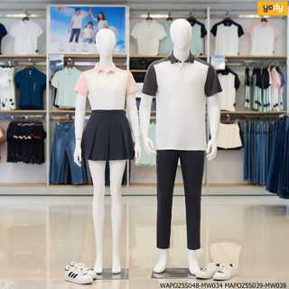 Áo polo đôi nam nữ YODY Ponte Roma phối màu vai trẻ trung mềm mại thoáng mát MAPO25S039 + WAPO25S048