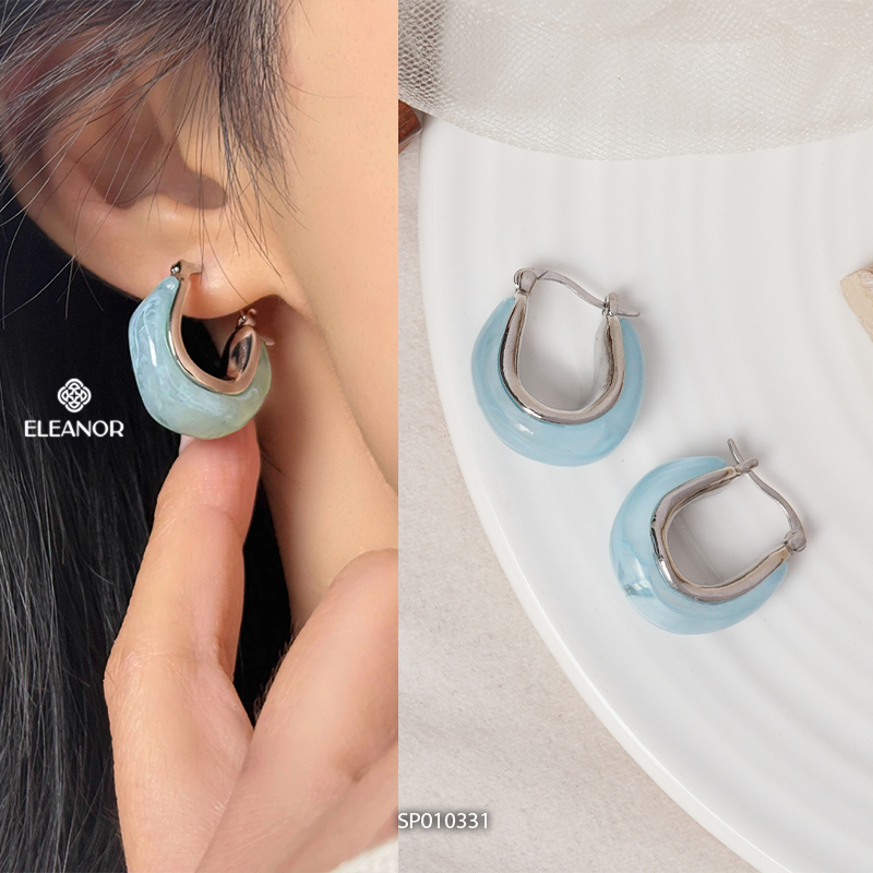 Bông tai nữ chuôi bạc 925 Eleanor Accessories màu xanh đa dạng phụ kiện trang sức khuyên tai 10325