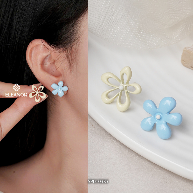 Bông tai nữ chuôi bạc 925 Eleanor Accessories màu xanh đa dạng phụ kiện trang sức khuyên tai 10325