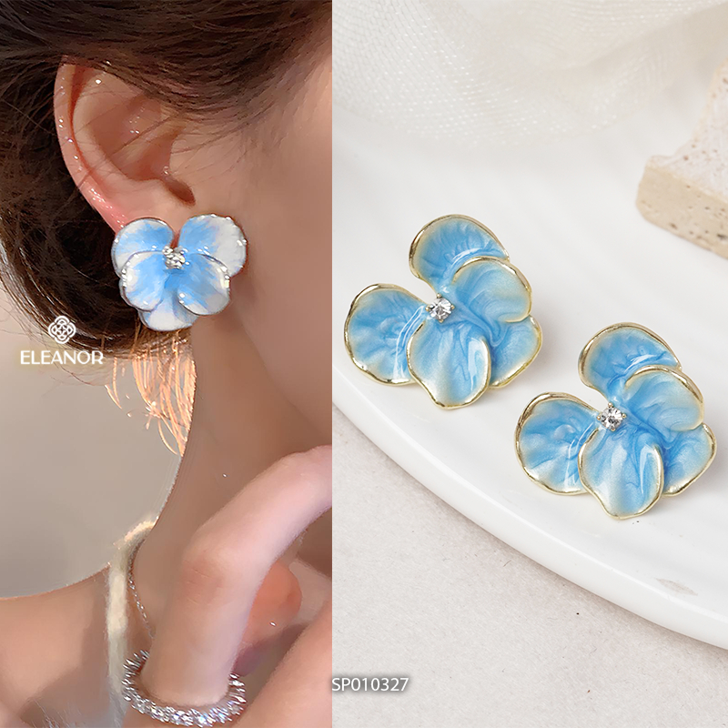 Bông tai nữ chuôi bạc 925 Eleanor Accessories màu xanh đa dạng phụ kiện trang sức khuyên tai 10325