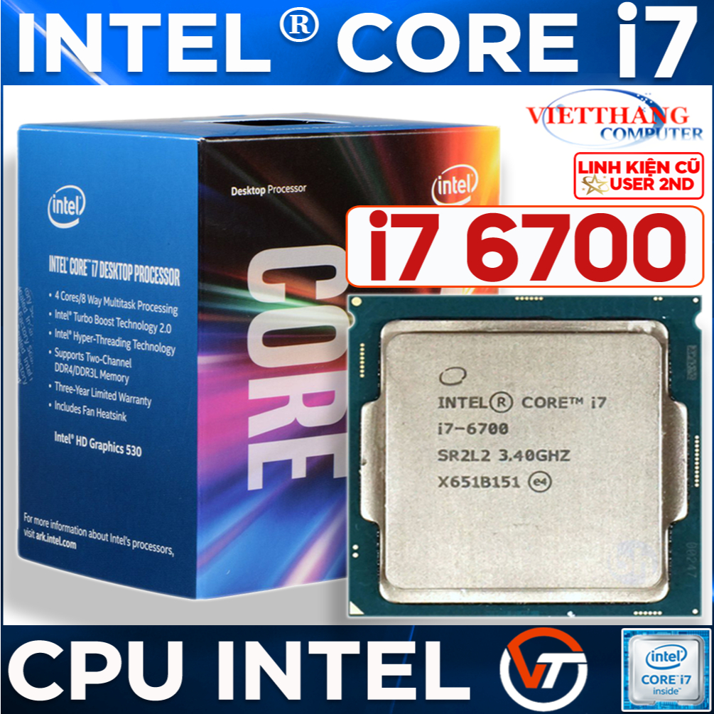 CPU - Bộ vi xử lý i7 6700 SkyLake Intel Gen6 LGA1151 Cho Main H110