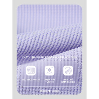 Áo polo đôi nam nữ YODY bo cổ dệt vải WAFFLE thoáng khí chạm mát WCPO25S035 + MCPO25S037