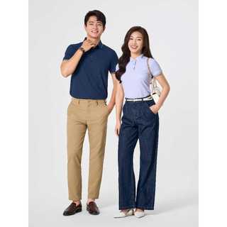 Áo polo đôi nam nữ YODY bo cổ dệt vải WAFFLE thoáng khí chạm mát WCPO25S035 + MCPO25S037