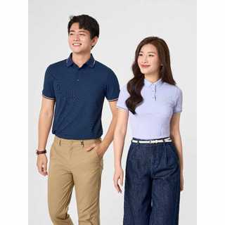 Áo polo đôi nam nữ YODY bo cổ dệt vải WAFFLE thoáng khí chạm mát WCPO25S035 + MCPO25S037