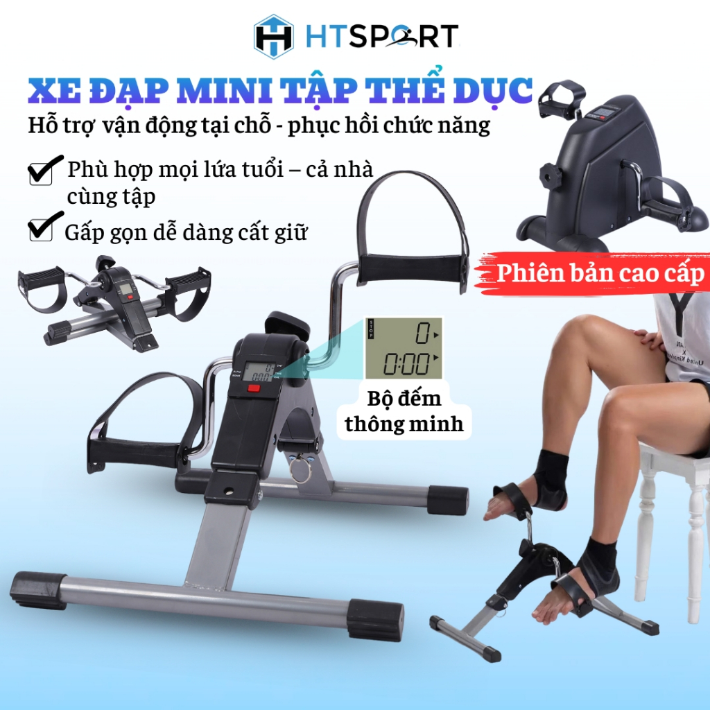 Xe Đạp Mini Tập Thể Dục, Xe Đạp Không Đồng Hồ, Có Đồng Hồ Đếm Số Tiện Lợi, Nhỏ Gọn Dễ Dùng Tại Nhà