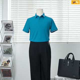 Áo polo đôi nam nữ YODY bo cổ dệt vải WAFFLE thoáng khí chạm mát WCPO25S035 + MCPO25S037