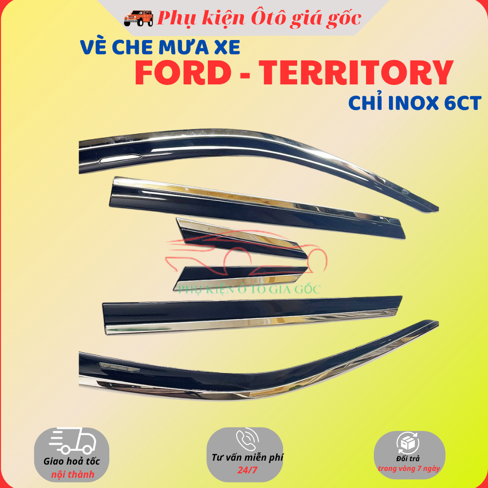 Vè che mưa xe Ford Territory 2022 - HIỆN NAY Chỉ INOX 6 chi tiết cao cấp