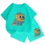 Bộ Cộc Tay Trẻ Em Cotton – Hình Sao Biển Và Bọt Biển Vàng, Mặc Hè Dễ Chịu (M 233)