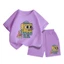 Bộ Cộc Tay Trẻ Em Cotton – Hình Sao Biển Và Bọt Biển Vàng, Mặc Hè Dễ Chịu (M 233)