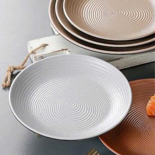 Đĩa Melamine Họa Tiết Xoắn Ốc Hai Màu - Phong Cách Bắc Âu Cao Cấp 160085-9